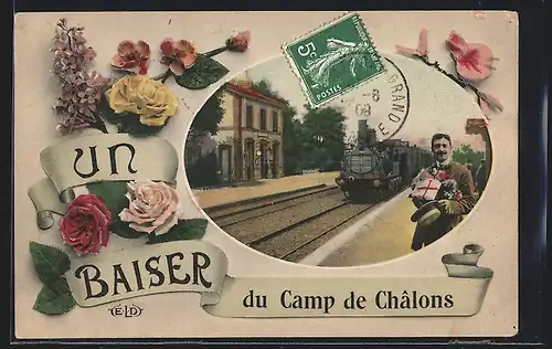 AK Mourmelon-le-Grand, Champ de Chalons, La Gare