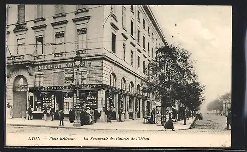 AK Lyon, Place Bellecour, La Succursale des Galeries de l`Odeon