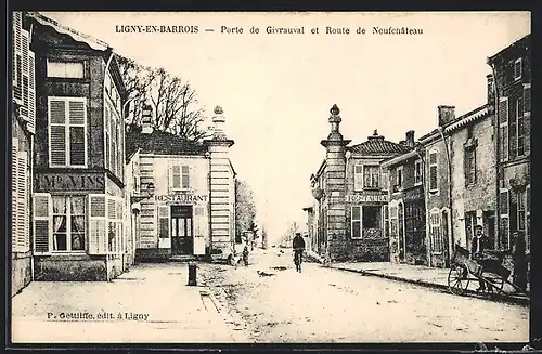 AK Ligny-en-Barrois, Porte de Givrauval et Route de Neufchateau