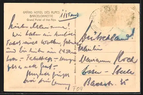 AK Barcelonnette, Grand Hotel des Alpes