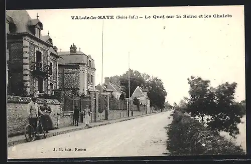AK Val-de-la-Haye, Le Quai sur la Seine et les Chalets