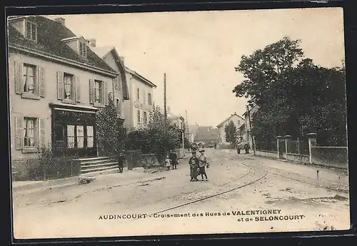 AK Audincourt, Croisement des Rues de Valentigney et de Seloncourt