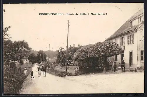 AK Feche-l`Èglise, Route de Delle à Montbèliard