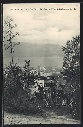 AK Ajaccio, Panorama vu du Parc du Grand Hôtel d`Ajaccio