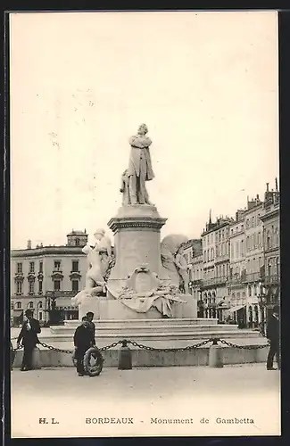 AK Bordeaux, Monument de Gambetta