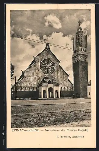 AK Epinay-sur-Seine, Notre-Dame des Missions facade