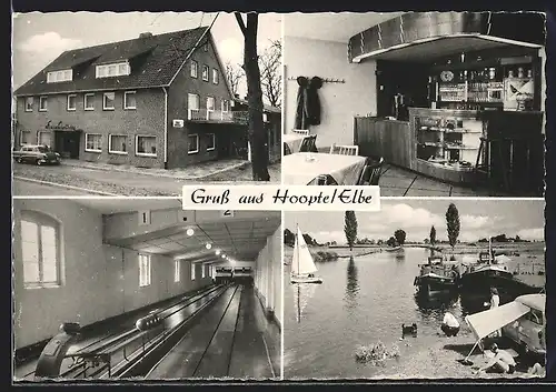 AK Hoopte /Elbe, Sievers Gasthaus mit Kegelbahn