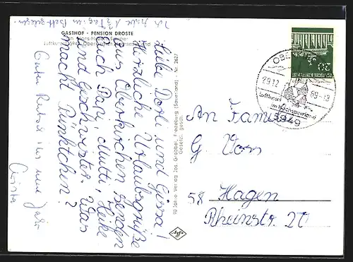 AK Oberkirchen /Hochsauerland, Gasthof Droste mit Pension