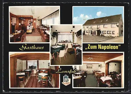 AK Lamsfuss /Wipperfeld, Gasthaus Zum Napoleon, Innen- und Aussenansicht