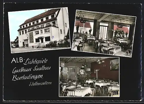 AK Burladingen /Hohenzollern, Alb-Lichtspiele, Gasthaus, Saalbau