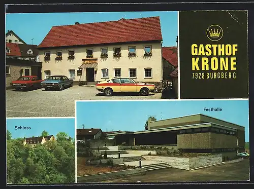 AK Burgberg / Giengen, Gasthof Krone, Gässle 1, Schloss, Festhalle