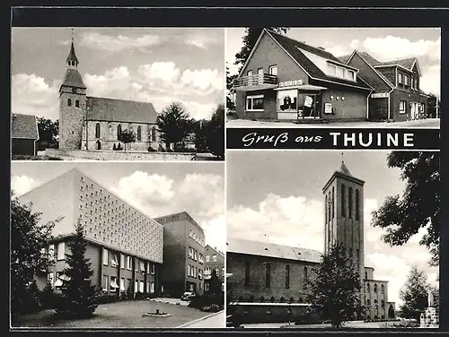 AK Thuine, Edeka-Filiale, zwei Kirchen