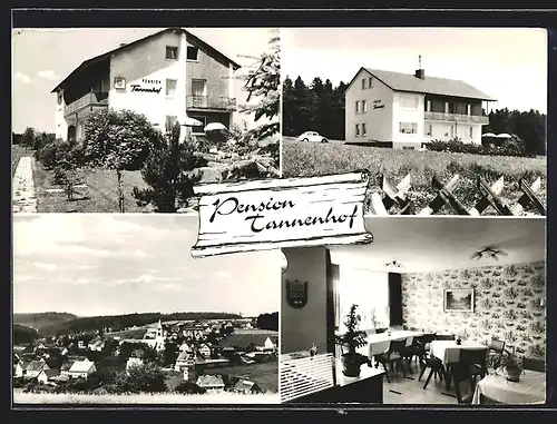 AK Lützenhardt /Schwarzwald, Pension Tannenhof, Innen- und Aussenansicht, Inh. Familie Geiger