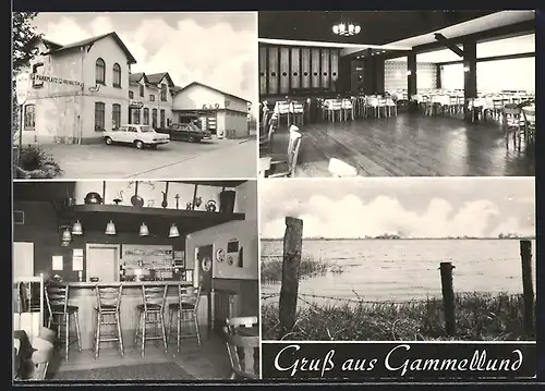 AK Gammellund, Hansen`s Gaststätte, Innen- und Aussenansicht, Inh. Adolf Hansen