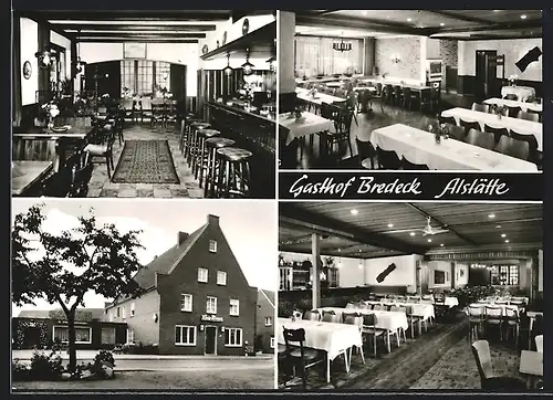 AK Alstätte (Westf.), Gasthof Bredeck, Innen- und Aussenansicht