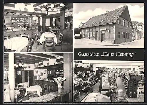 AK Reken, Gastwirtschaft und Bäckerei Haus Heiming, Innen- und Aussenansicht, Inh. Heinrich Heiming