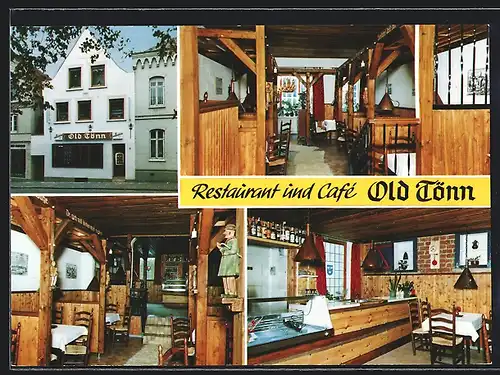 AK Tönning, Restaurant und Café Old Tönn, Innen- und Aussenansicht, Inh. W. Hancke, Johann-Adolf-Str. 3
