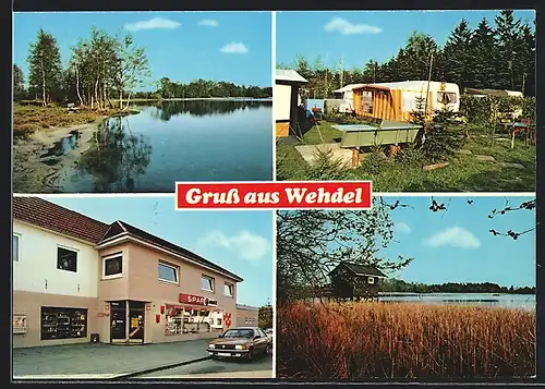 AK Schiffdorf-Wehdel, Spar-Markt Küsel & Campingplatz mit See