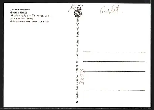 AK Klein-Escherde, Gasthaus Bauernschänke, Inh. Gudrun Henke, Akazienstrasse 7