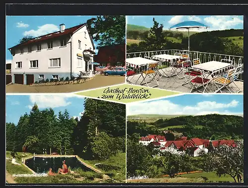 AK Trauzenbach, Gasthaus-Pension Zum Waldblick, Ortsansicht