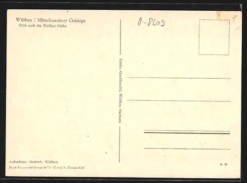 AK Wilthen /Mittellausitzer Gebirge, Blick nach der Weifaer Höhe