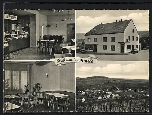 AK Temmels, Gasthaus & Gemischtwaren Fa. Ed. Becker, Totalansicht