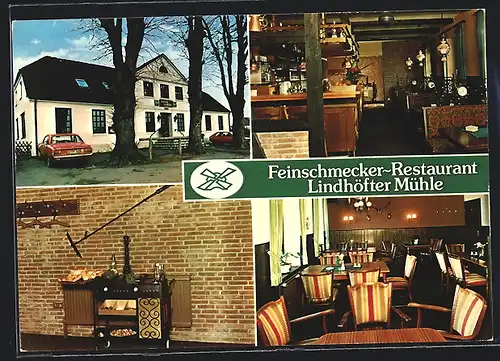 AK Lindhöft, Restaurant Linhöfter Mühle, Innen- und Aussenansichten, Inh. D. Henseleit