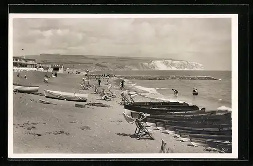 AK Sandown, Strandpartie mit Booten