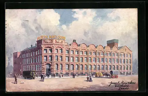 Künstler-AK Leeds, Joseph May & Sons Clothiers