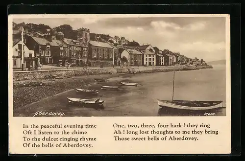 AK Aberdovey, Pier, Blick auf den Ort