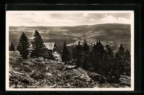AK Arberschutzhaus, Berghütte im Bayrischen Wald mit Blick ins Eisensteiner-Tal