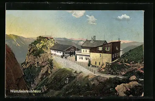 AK Wendelsteinhaus mit Bergpanorama