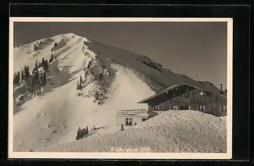 AK Walberghaus, Berghütte bei Tegernsee im Schnee