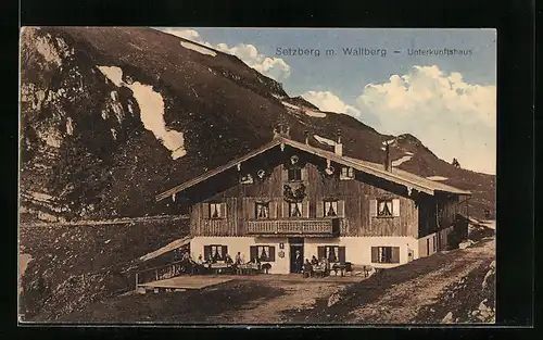 AK Unterkunftshaus auf dem Wallberg, Berghütte mit Setzberg