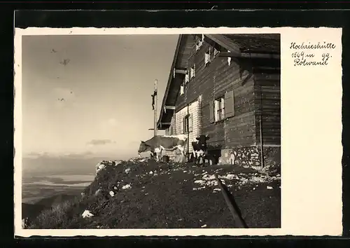 AK Hochries - Gipfel - Hütte mit Kühen
