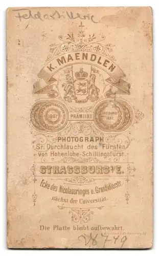 Fotografie K. Mandler, Strassburg i. E., Soldat in Uniform mit Säbel und Portepee