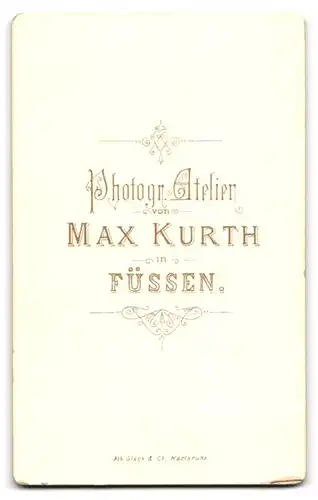 Fotografie Max Kurth, Füssen, Jäger in Uniform mit Mustasch