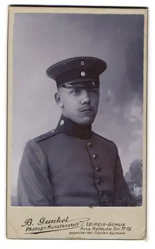 Fotografie B. Gunkel, Leipzig, sächsischer Soldat in Uniform Rgt. 47