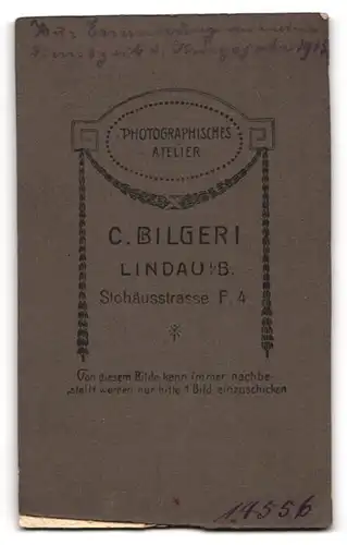 Fotografie C. Bilgeri, Lindau i. B., Soldat in Feldgrau Uniform mit Bajonett