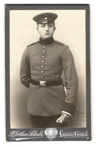 Fotografie F. Arthur Schule, Leipzig, Soldat in Uniform Inf.- Rgt. 107