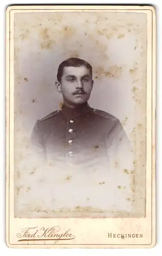 Fotografie Ferd. Klingler, Hechingen, Soldat in Uniform mit Mustasch