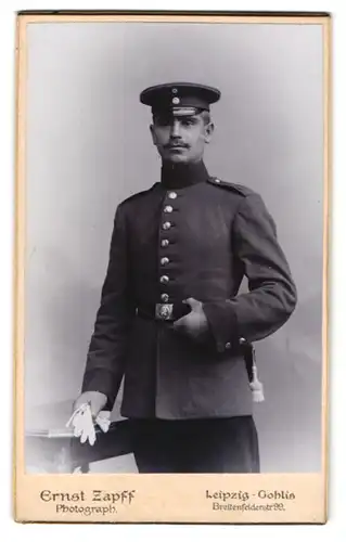 Fotografie Ernst Zapf, Leipzig, Soldat in Uniform Rgt. 107 mit Portepee