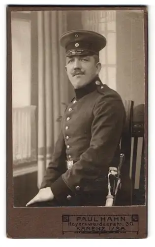 Fotografie Paul Hahn, Kamenz s. Sa., Soldat in Uniform Rgt. 178 mit Bajonett