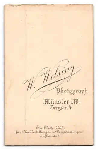 Fotografie W. Welsing, Münster i. W., Soldat in Uniform Rgt. 13