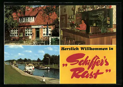 AK Witzeeze, Gasthaus Schiffer`s Rast, An der Schleuse