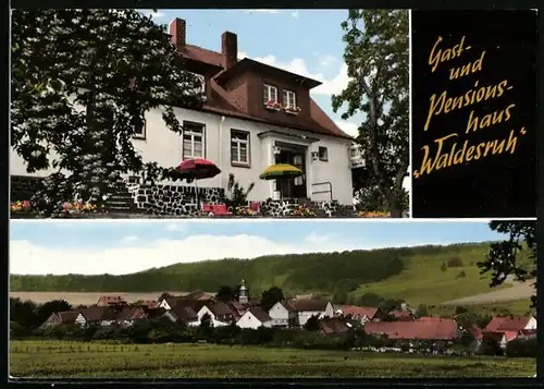 AK Leuderode / Knüll, Gasthaus Waldesruh v. Gerstemeier, Ortsansicht