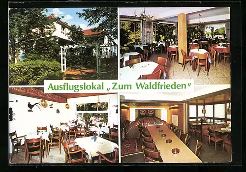 AK Havixbeck /Westf., Gasthaus zum Waldfrieden, Kegelbahn