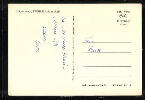 AK Dolgenbrodt, Totalansicht FDGB-Erholungsheim