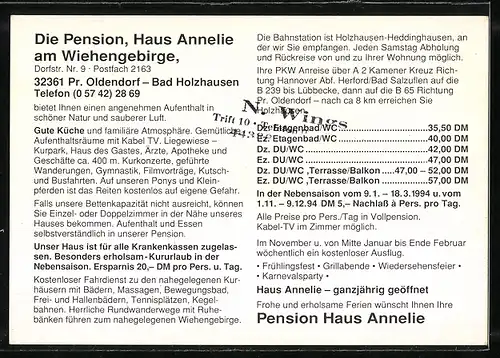 AK Pr. Oldendorf-Bad Holzhausen, Pension Haus Annelie am Wiehengebirge, Dorfstrasse 9