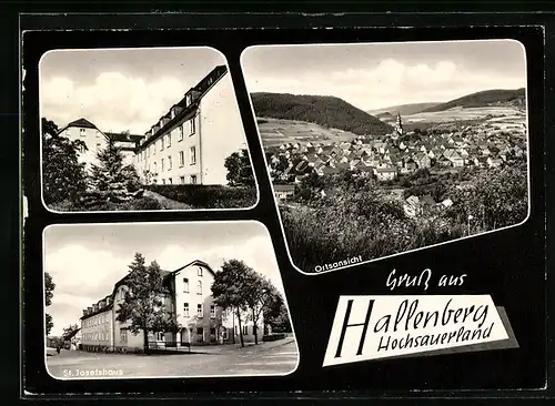 AK Hallenberg /Hochsauerland, St. Josefshaus, Ortsansicht